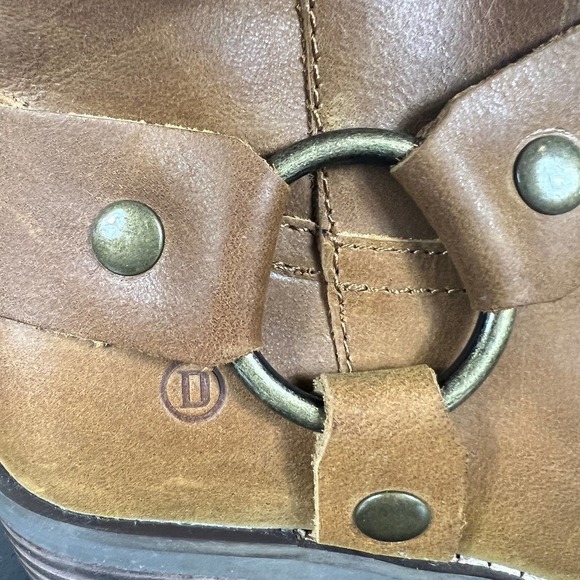 DINGO SIERRA STUDDED LEATHER HARNESS WESTERN COWBOY BOOTS IN CAMEL WOMEN'S 6.5‎ - Picture 8 of 14
